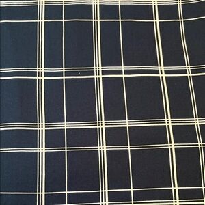 Dark Teal Blue and White Brushed Poly Knit Fabric - Over 3 yards